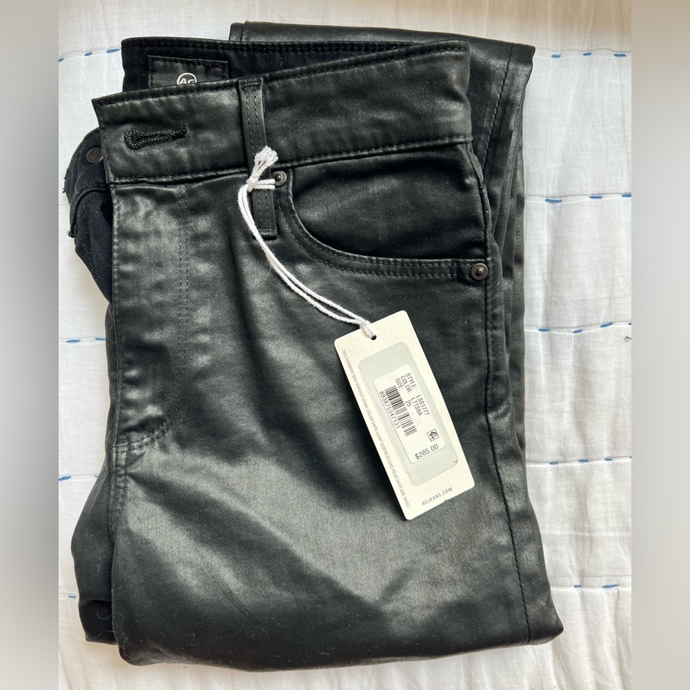 NWT AG Jeans Farrah Skinny Ankle — Coated Black